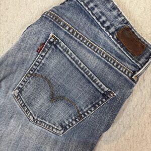 Levi's Mid Rise Boot Cut 553 Women Size 6 Medium Y2K Blue Logo Jeans